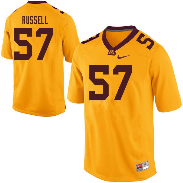 Men #57 Joe Russell Minnesota Golden Gophers College Football Jerseys Sale-Gold